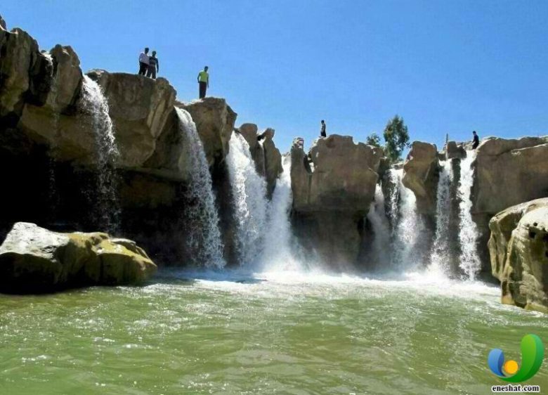 طغیان رودخانه چولهول در محل آبشار افرینه شهرستان پلدختر